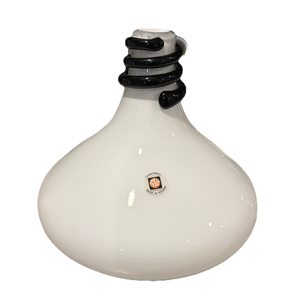 Vtg‎ 80's Hand Blown Poland Art Glass Vase Jerzy Suczan Orkusz Tarnowiec 7.5"